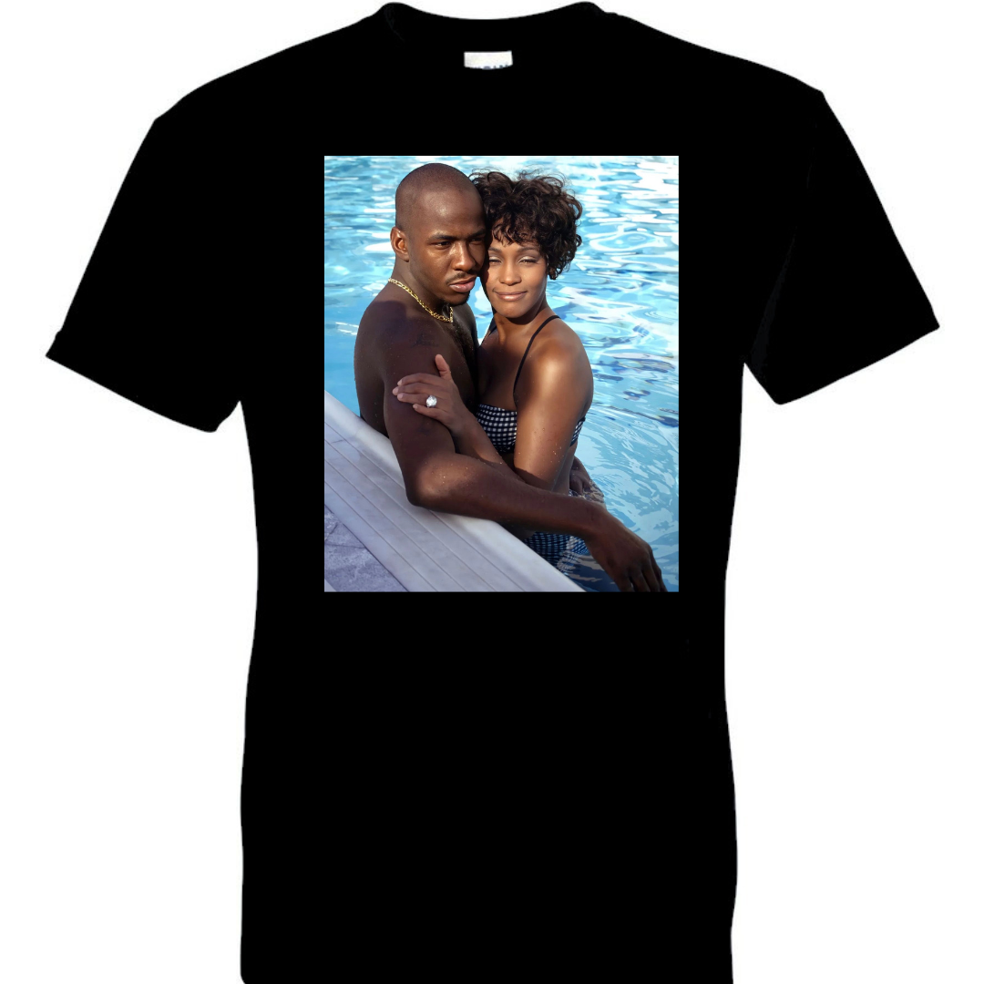 Poolside Whitney and Bobby Brown